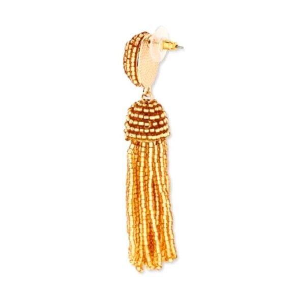 SUGAR FIX "Polished Beaded Tassel Earrings" (Gold) ~ NEW!!! - Picture 2 of 6